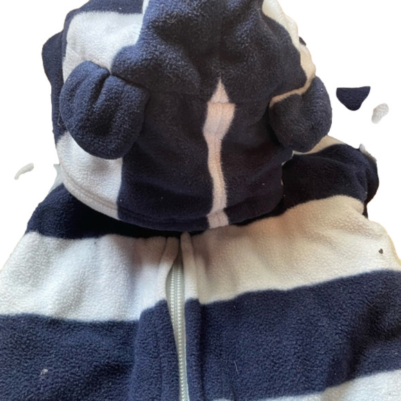 Blue striped snowsuit fall suit old navy 6-12 month - Picture 2 of 4